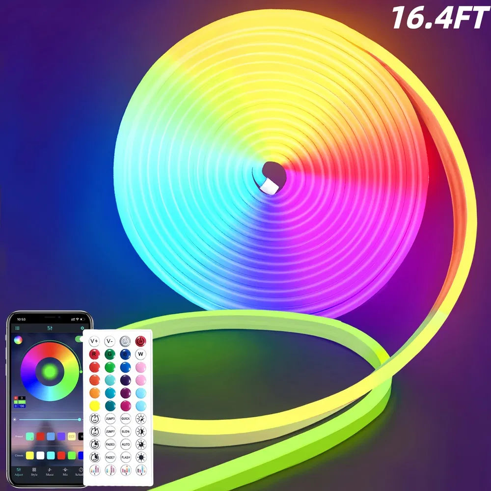 RGB Neon LED Strip Lights 16.4Ft
