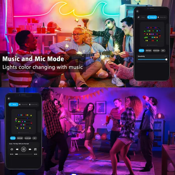 RGB Neon LED Strip Lights 16.4Ft